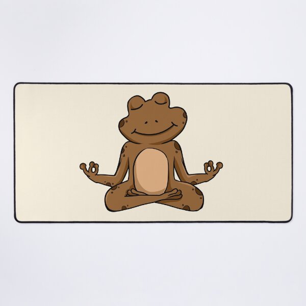 Item preview, Zen Frog – Brown Cartoon Frog Meditating in Yoga Pose designed and sold by EmeraldeaArt.
