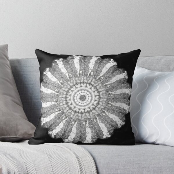 After Titian’s by Sarnia, scribble painting mandala portrait Throw Pillow