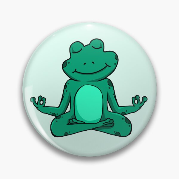 Item preview, Zen Frog – Teal Cartoon Frog Meditating in Yoga Pose designed and sold by EmeraldeaArt.