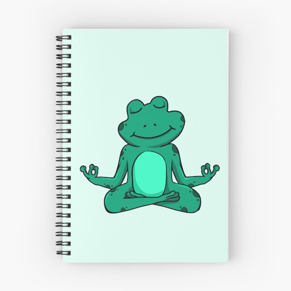 Item preview, Zen Frog – Teal Cartoon Frog Meditating in Yoga Pose designed and sold by EmeraldeaArt.