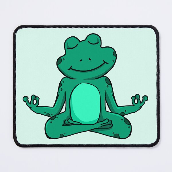 Item preview, Zen Frog – Teal Cartoon Frog Meditating in Yoga Pose designed and sold by EmeraldeaArt.