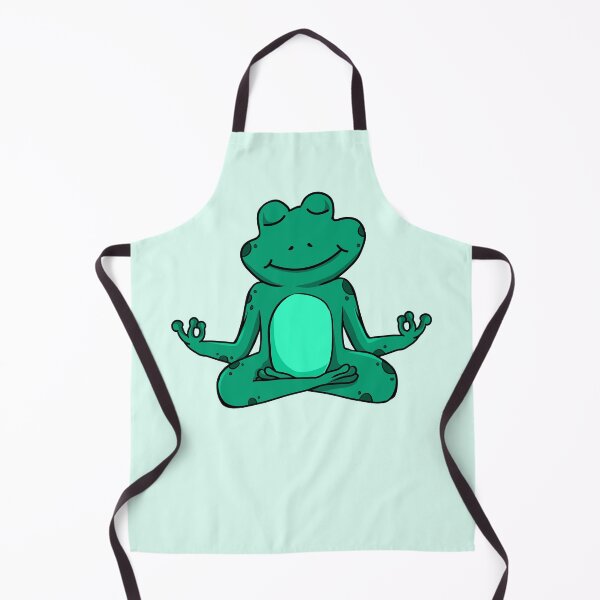 Item preview, Zen Frog – Teal Cartoon Frog Meditating in Yoga Pose designed and sold by EmeraldeaArt.
