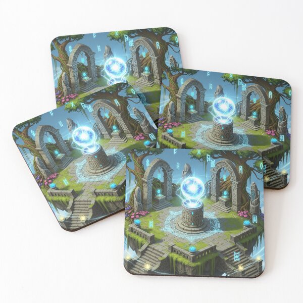 Item preview, Oracle Island – Fantasy Isometric Illustration with Magic Orb designed and sold by InspireHaven.