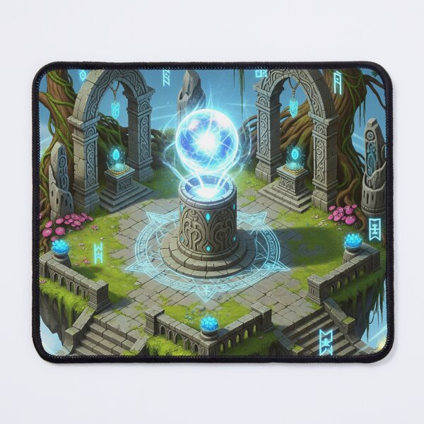 Item preview, Oracle Island – Fantasy Isometric Illustration with Magic Orb designed and sold by InspireHaven.
