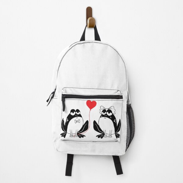 Item preview, Frog Lovers – Black and White Toad Couple with Heart Balloon designed and sold by EmeraldeaArt.