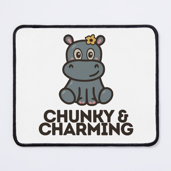 Item preview, Chunky & Charming – Cute Hippo with Flower designed and sold by CanSparkleArt.
