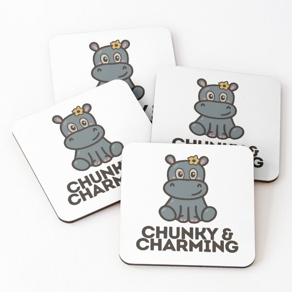 Item preview, Chunky & Charming – Cute Hippo with Flower designed and sold by CanSparkleArt.