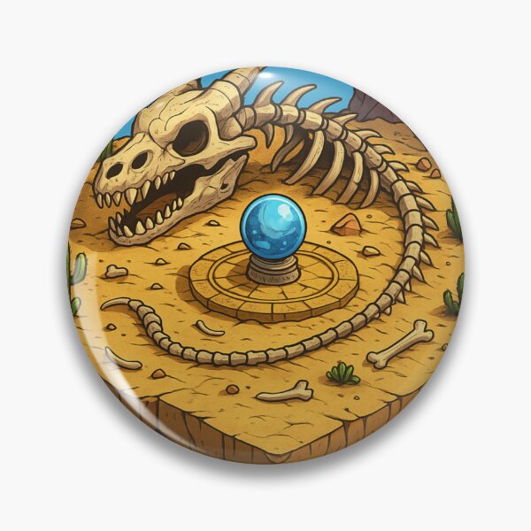 Item preview, Desert Island with Dragon Skeleton – Fantasy Isometric Art designed and sold by InspireHaven.