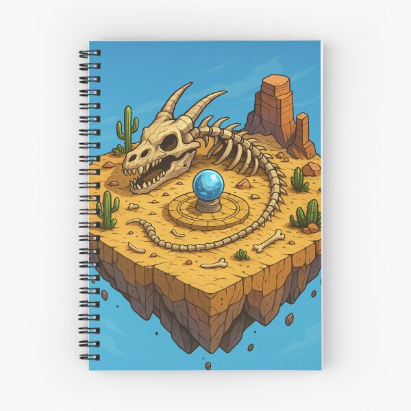 Item preview, Desert Island with Dragon Skeleton – Fantasy Isometric Art designed and sold by InspireHaven.