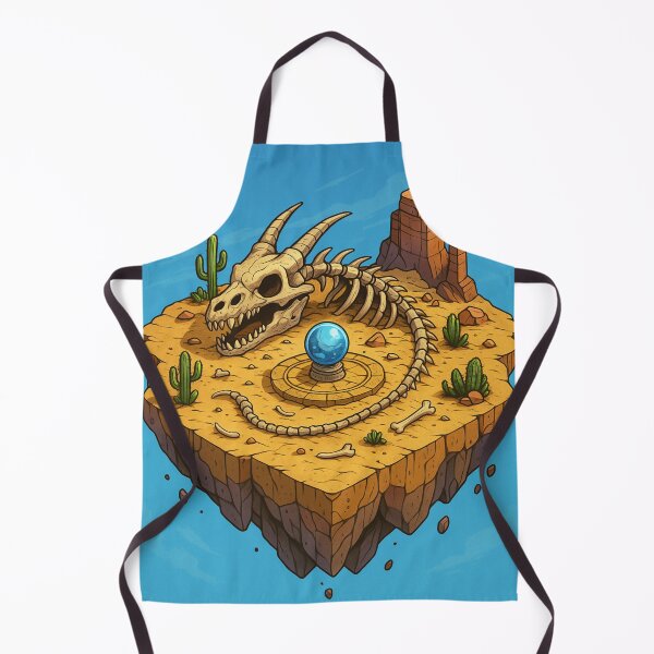 Item preview, Desert Island with Dragon Skeleton – Fantasy Isometric Art designed and sold by InspireHaven.