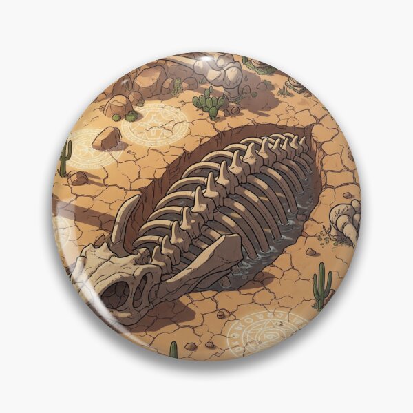 Item preview, Desert Island with Dragon Skeleton – Fantasy Isometric Art designed and sold by InspireHaven.