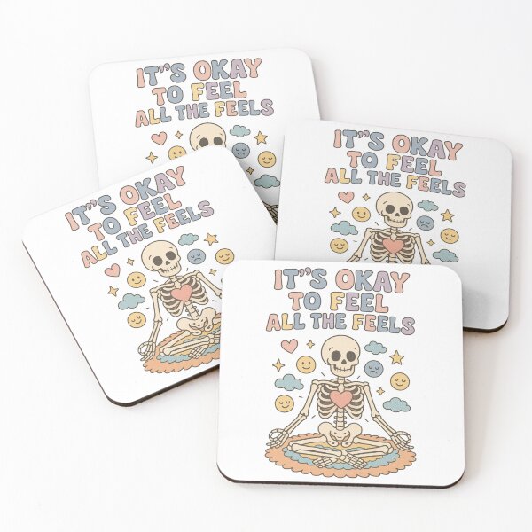 Item preview, It's Okay To Feel All The Feels, ABA Therapist, Speech Therapy, Funny Skeleton, BCBA, Mental Health, RBT, AAC designed and sold by Orvista.
