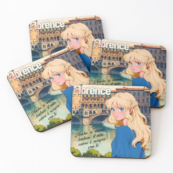 Item preview, Romantic Farewell in Florence Italy – Retro Anime Travel Girl 80s Love Quote designed and sold by Kawaii-Sky.