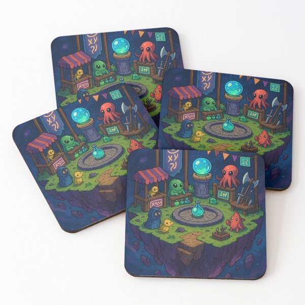 Item preview, Interdimensional Market Island | Vibrant and Fantastic Isometric Illustration designed and sold by InspireHaven.