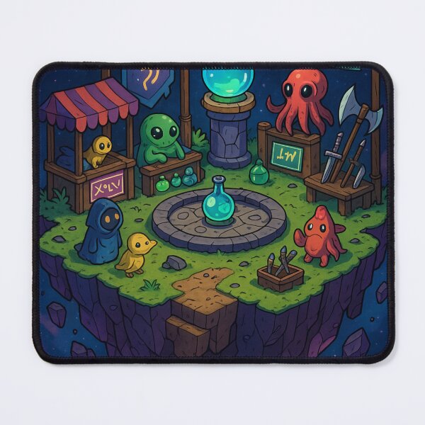 Item preview, Interdimensional Market Island | Vibrant and Fantastic Isometric Illustration designed and sold by InspireHaven.
