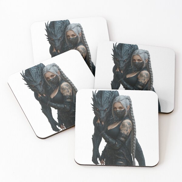 Item preview, Dragon Warrior with Dark Armor | Fantasy Art designed and sold by NeonCore.