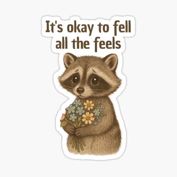 Item preview, It's Okay To Feel All The Feels, ABA Therapist, Speech Therapy, BCBA, Mental Health, RBT, AAC, Funny Raccoon designed and sold by Orvista.