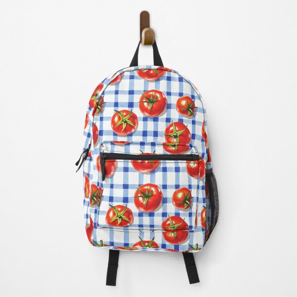 Item preview, Pomodoros on Blue Gingham – Mediterranean Tomato Pattern designed and sold by EmeraldeaArt.