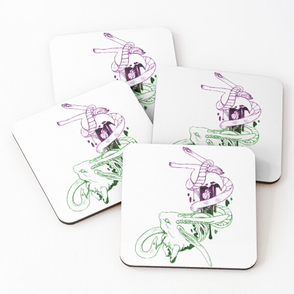 Item preview, Copy of Dark fantasy fine-line art (green & pink) designed and sold by Secretlyskilled.
