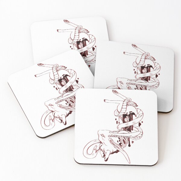 Item preview, Dark fantasy fine-line art (red) designed and sold by Secretlyskilled.