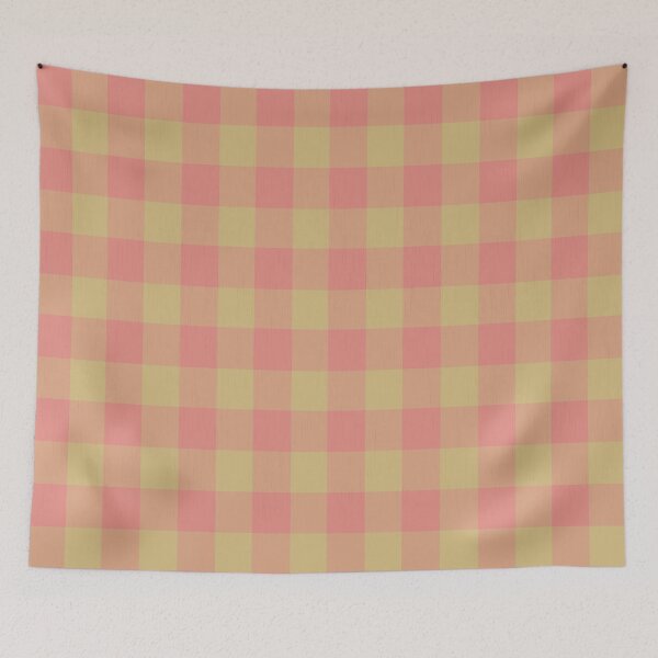 Item preview, Pink beige linen gingham designed and sold by Theartsygarden.