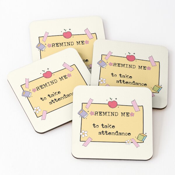 Item preview, Take Attendance – Cute Yellow Post-it with Flowers Pink Tape  designed and sold by EmeraldeaArt.