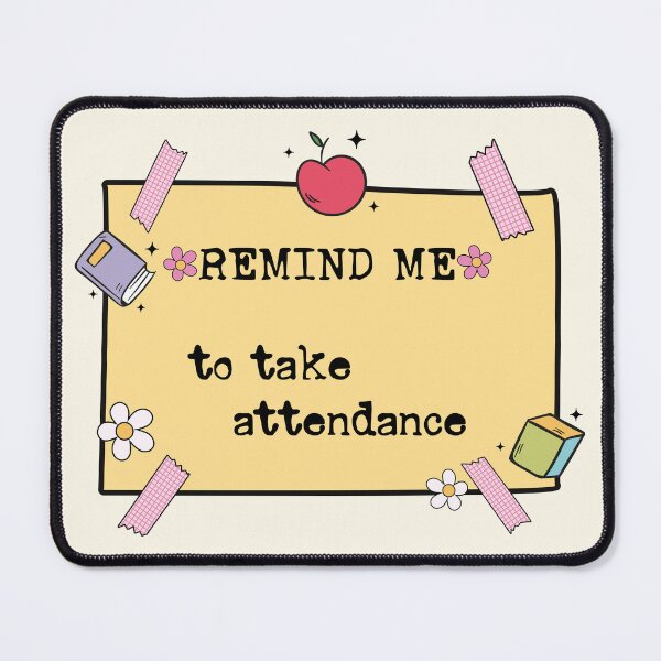 Item preview, Take Attendance – Cute Yellow Post-it with Flowers Pink Tape designed and sold by EmeraldeaArt.