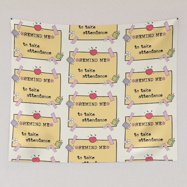 Item preview, Take Attendance – Cute Yellow Post-it with Flowers Pink Tape  designed and sold by EmeraldeaArt.