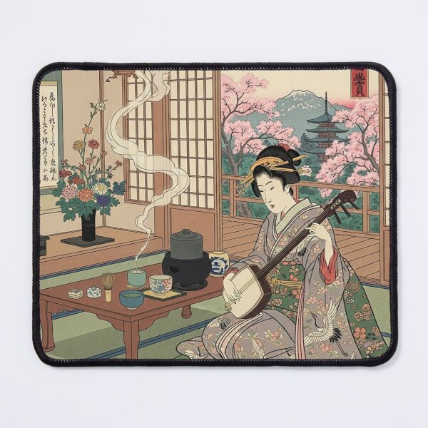 Item preview, japanese oiran playing shamisen designed and sold by AnGaSan.