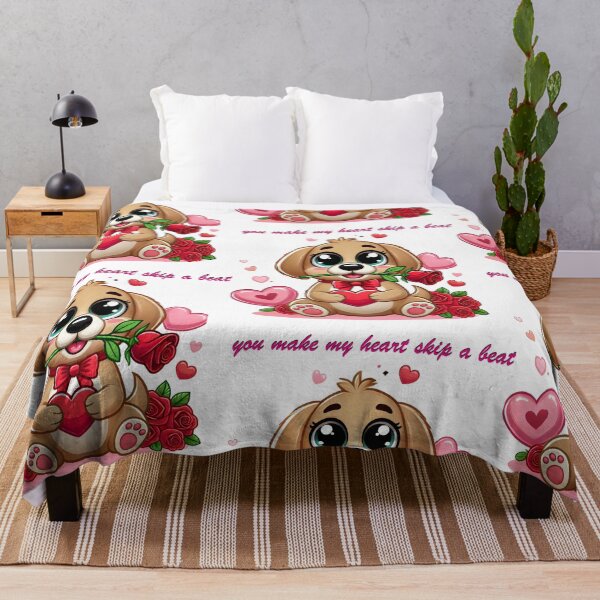 Item preview,  you make my heart skip a beat,Cute Dog with Hearts Love Design, Dog Lover Girl Gift Puppy Romance Art designed and sold by E.D.CH designs..