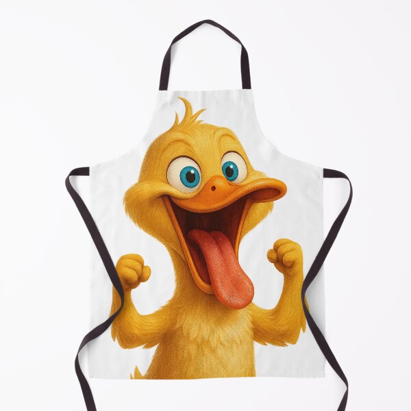 Item preview, Funny Cartoon Duck with Big Eyes and Tongue Out – Cute Yellow Duck Illustrationn designed and sold by DigiBloom24.