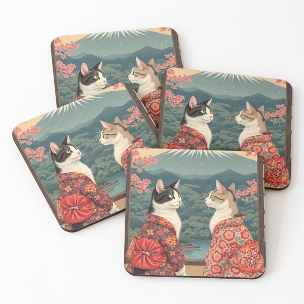 Item preview, cats in kimonos designed and sold by AnGaSan.