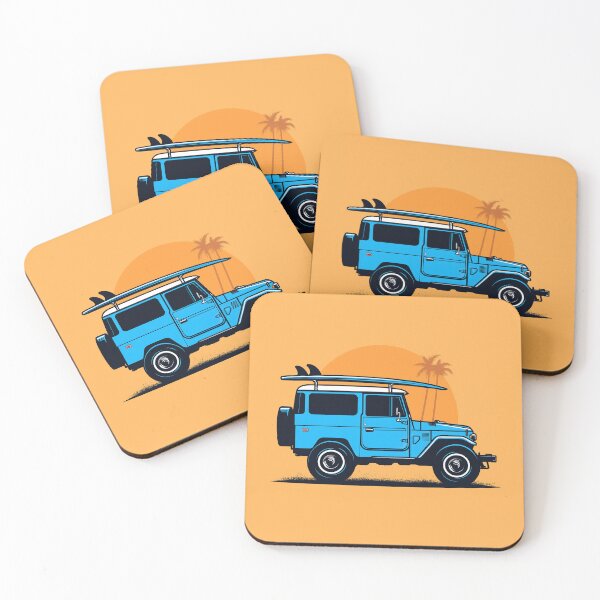 Item preview, Toyota Land Cruiser Blue J40 Surf Beach Day designed and sold by blackdogshop.