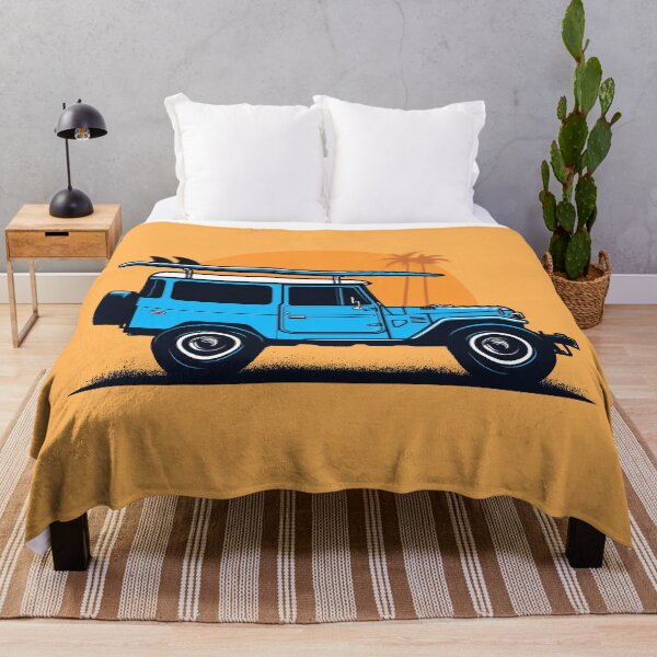 Item preview, Toyota Land Cruiser Blue J40 Surf Beach Day designed and sold by blackdogshop.