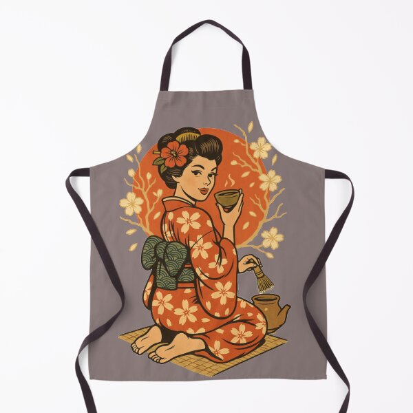 Item preview, Japanese Geisha Tea Ceremony – Retro Ukiyo-e Style designed and sold by Ghostwave Atelier.