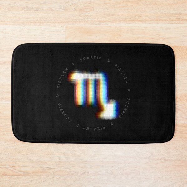 Item preview, Scorpio Glitch – Intense Halftone Zodiac Symbol in Neon Shadows designed and sold by H Jonas.