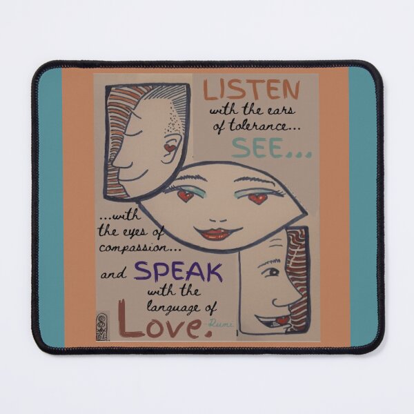Item preview, "Listen, See and Speak" (Rumi Quote) Whimsical Art from SaVannaH "Beamz" D'Light designed and sold by SaVannaHBeamz4U.