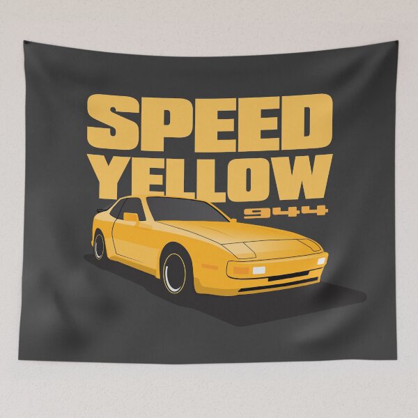Item preview, 1986 Porsche 944 Speed Yellow illustration designed and sold by blackdogshop.