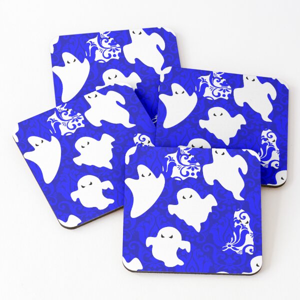 Item preview, blue damask ghost halloween paranormal apparition designed and sold by Gossip Rag.