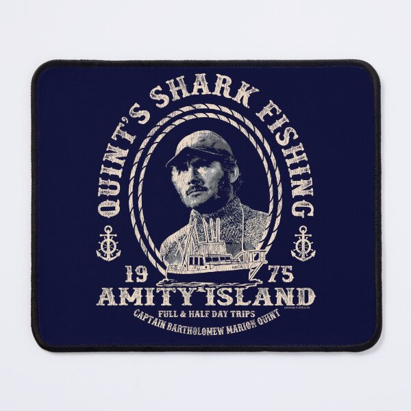 Item preview, Captain Quint's Amity Island Shark Fishing Dks Worn (Universal © UCS LLC) designed and sold by Alema Art.