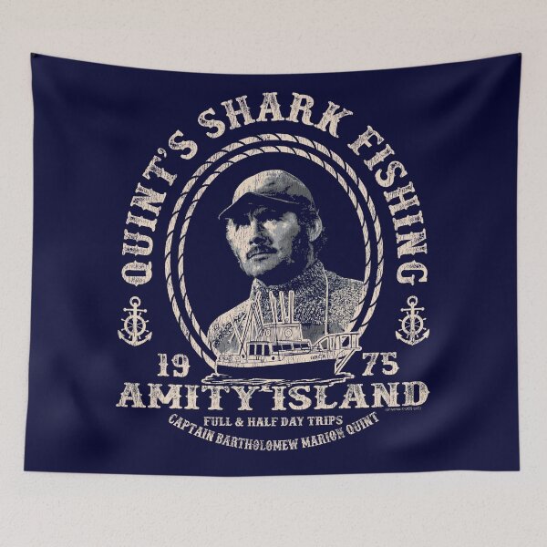 Item preview, Captain Quint's Amity Island Shark Fishing Dks Worn (Universal © UCS LLC) designed and sold by Alema Art.