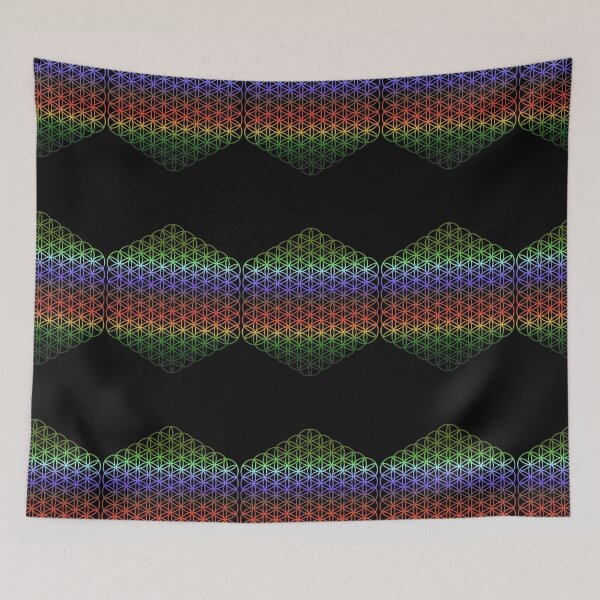 Item preview, Rainbow Flower Of Life Sacred Geometry Art Print designed and sold by ChaosEmporium.