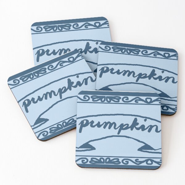 Item preview, Pumpkin Spice Label Dark Blue with Calligraphy designed and sold by abitofaromantic.