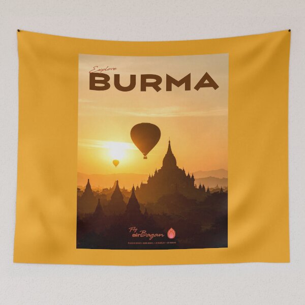 Item preview, Vintage-Style Burma Travel Poster designed and sold by travelwitheric.