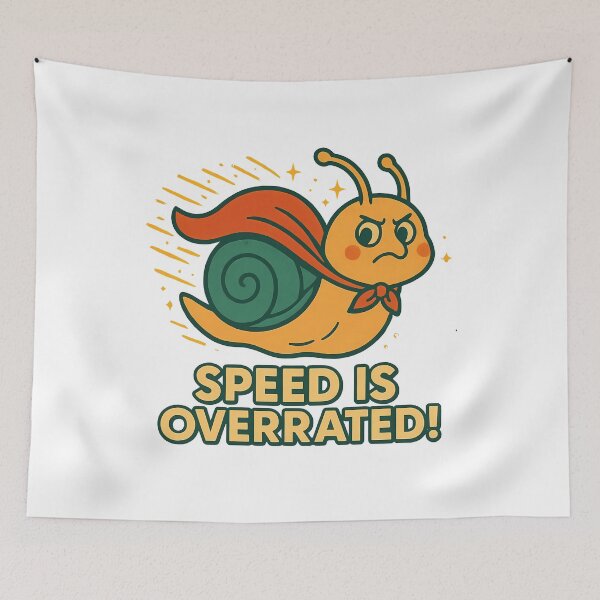 Item preview, Speed Is Overrated Superhero Snail designed and sold by k3rstman1.