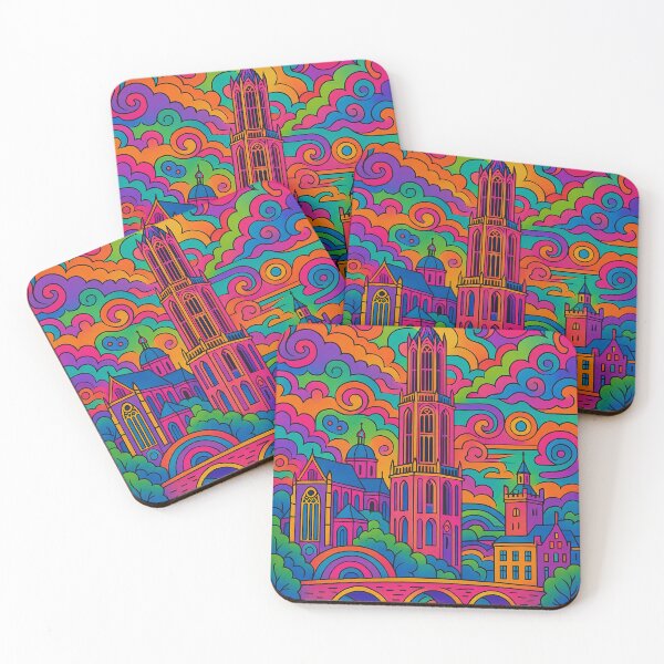 Item preview, Psychedelic Cityscape of Utrecht | Trippy Dutch Architecture | Surreal Utrecht Vibes | Colorful Netherlands Art Print designed and sold by PaintedPixels01.