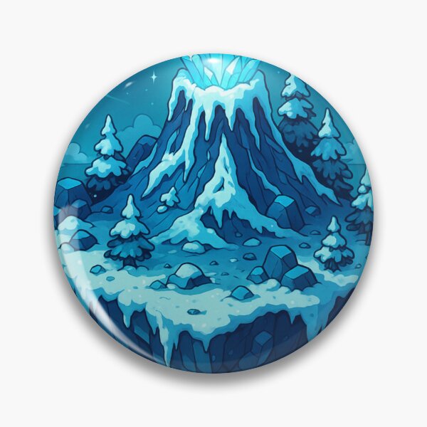 Item preview, Frozen Volcano Island – Isometric Fantasy Illustration designed and sold by InspireHaven.