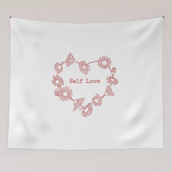 Item preview, Self Love Daisy Heart – Minimal Line Art designed and sold by The secret storage room.