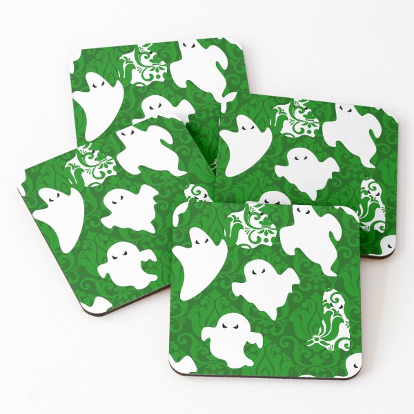 Item preview, green damask ghost halloween paranormal apparition designed and sold by Gossip Rag.