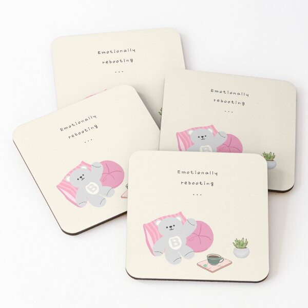 Item preview, Emotionally Rebooting... – Gentle Bear Mood ( Beige Background ) designed and sold by mintmono-studio.